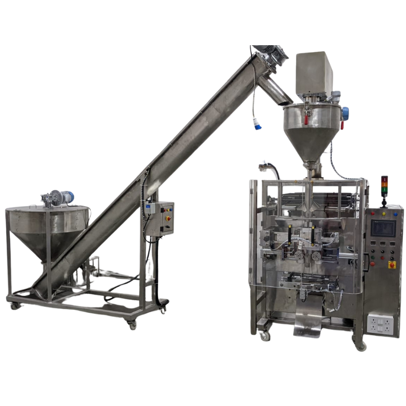 WITHOUT COMPRESSOR PLC COLLOR TYPE SERVO PLUS AUGER FILLING MACHINE
